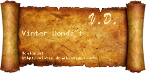 Vinter Donát névjegykártya