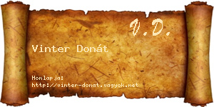 Vinter Donát névjegykártya